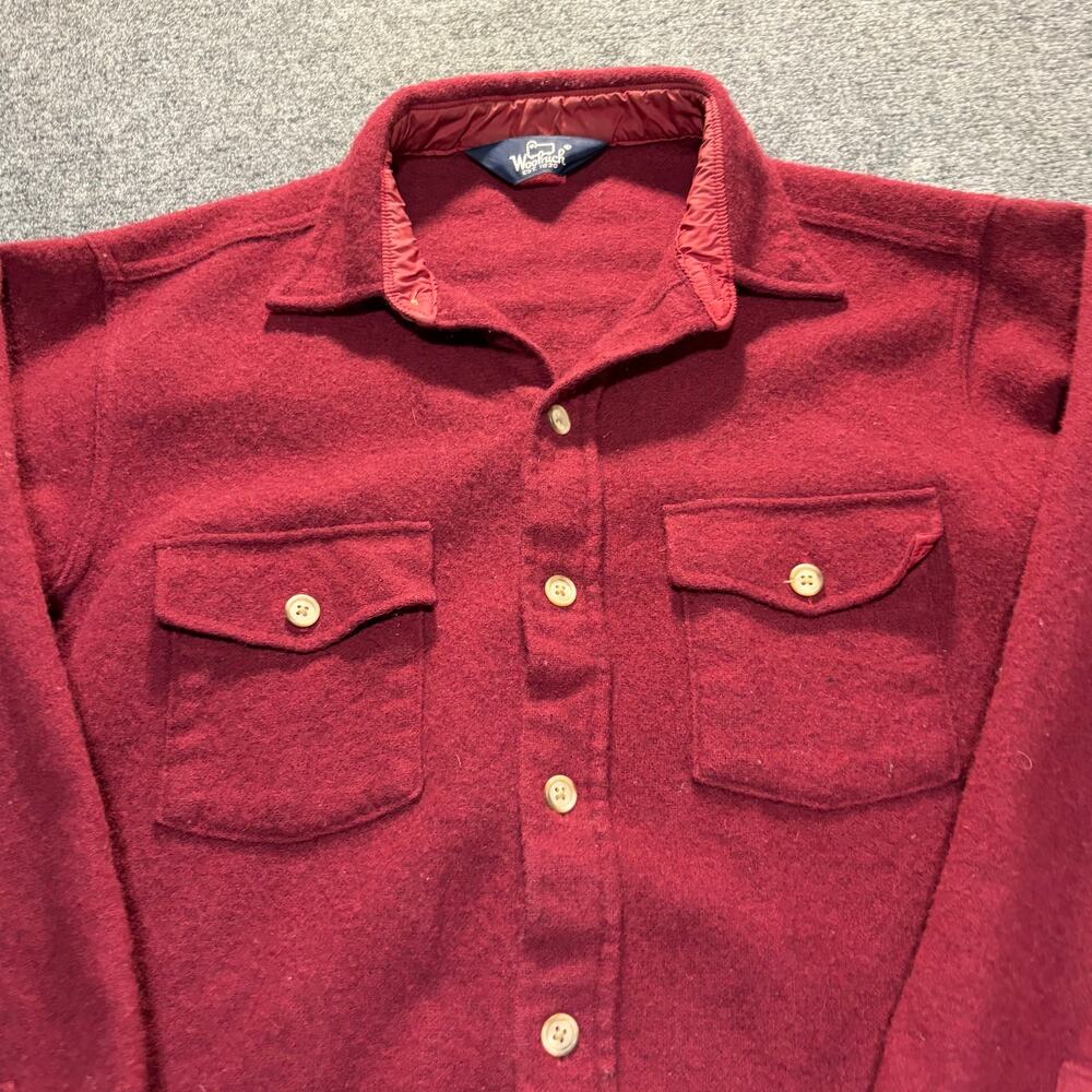 Woolrich Mens Red Wool Button Down Casual Work Shirt Long Sleeve Size Large - Picture 2 of 5